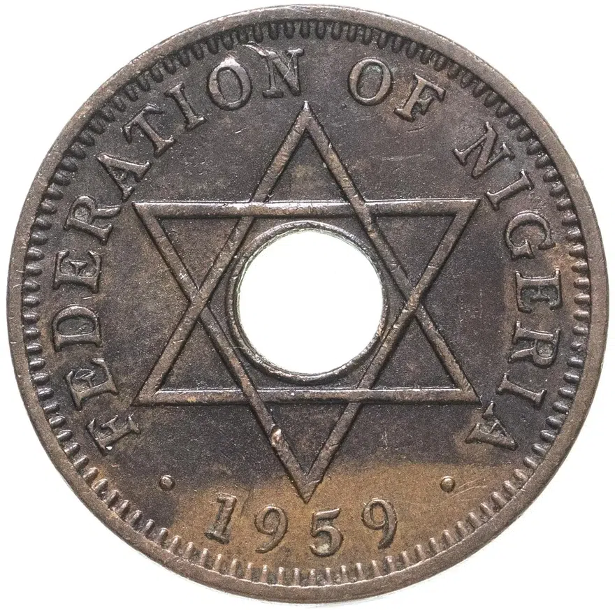 Нигерия 1/2 пенни (penny) 1959, аверс