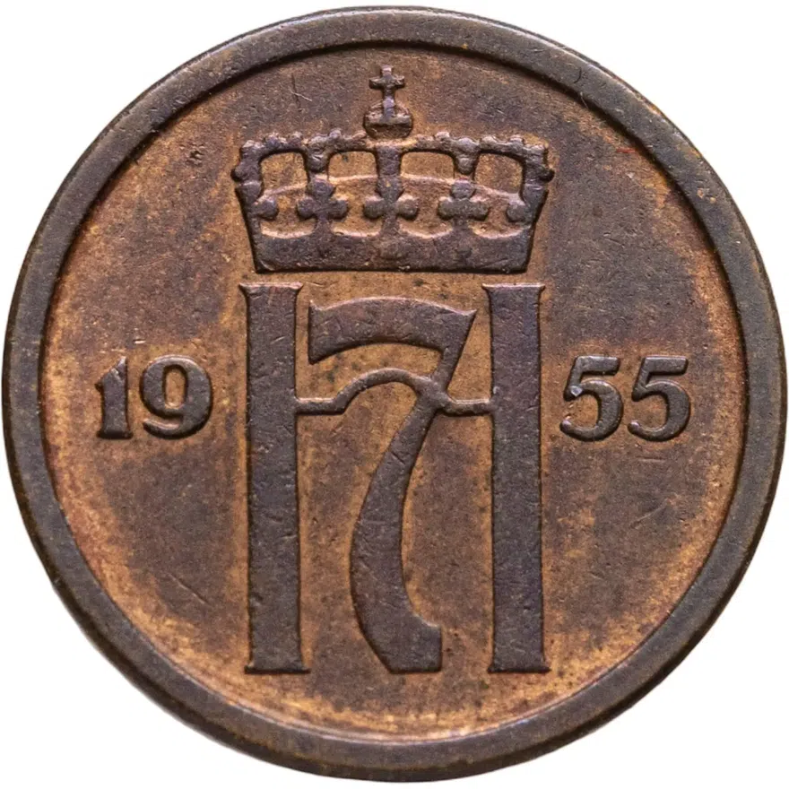 Норвегия 1 эре (ore) 1955