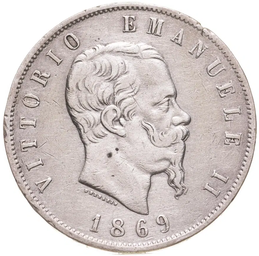 Италия 5 лир (lire) 1869
