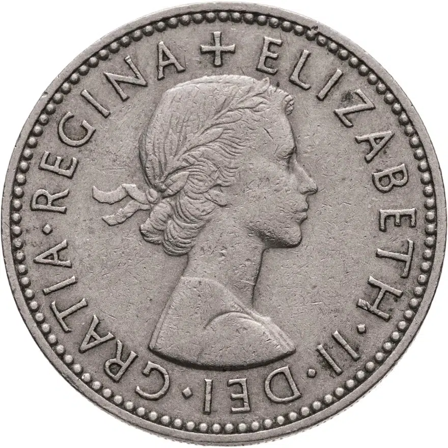 Великобритания 1 шиллинг (shilling) 1955 Шотландский герб - атакующий лев внутри коронованного щита, реверс