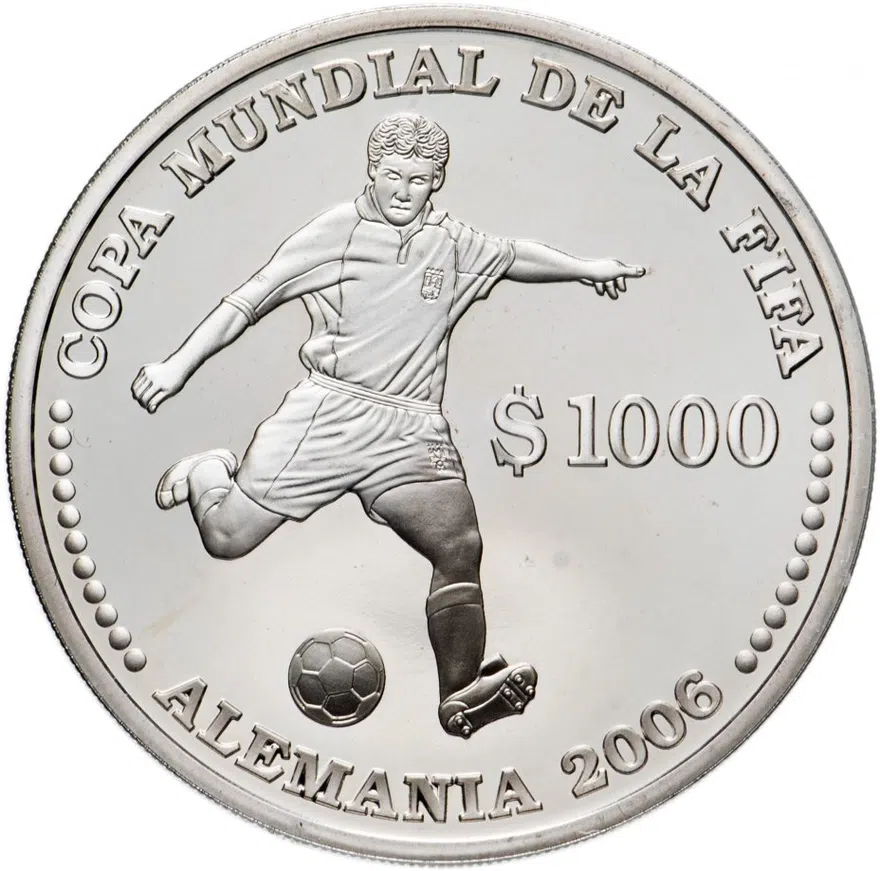Уругвай 1000 песо 2003 "Чемпионат мира по футболу в Германии, 2006"