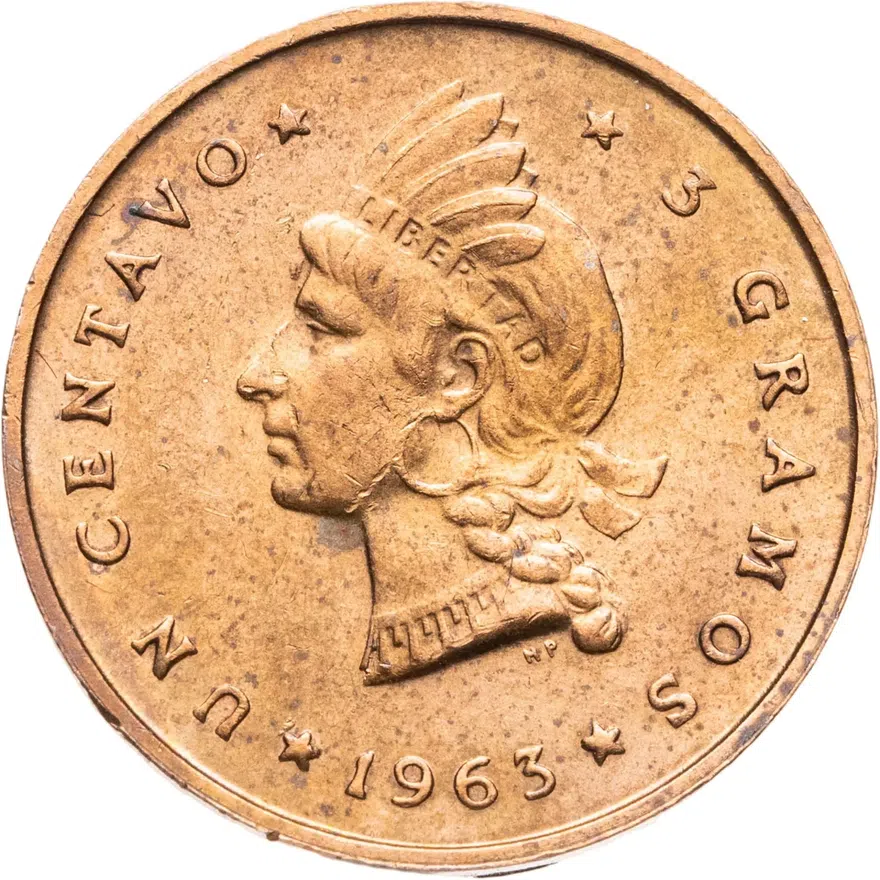 Доминикана 1 сентаво (centavo) 1963  100 лет восстановлению Республики