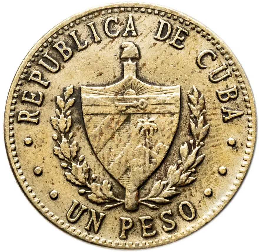 Куба 1 песо (peso) 1984, реверс