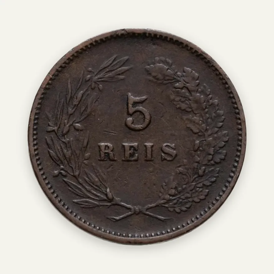 Португалия 5 реалов (рейс, reis) 1897, реверс