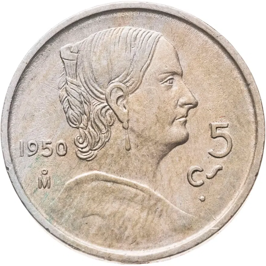 Мексика 5 сентаво (centavos) 1950, аверс