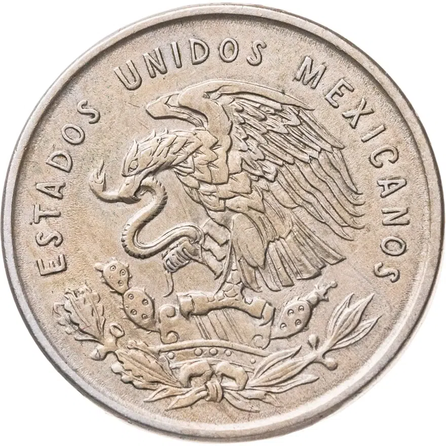 Мексика 5 сентаво (centavos) 1950, реверс