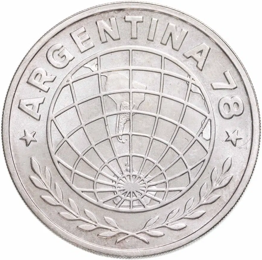 Аргентина 3000 песо (pesos) 1978 Чемпионат мира по футболу, Аргентина 1978, реверс