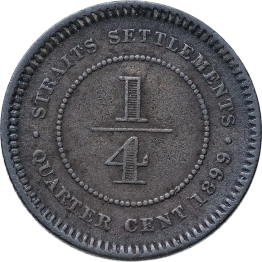 Стрейтс Сетлментс 1/4 цента (cent) 1899, реверс