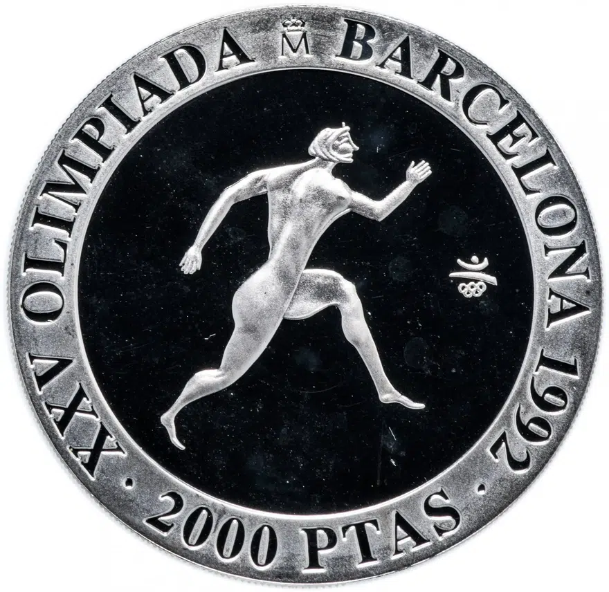 Испания 2000 песет (pesetas) 1990 "XXV Летние Олимпийские игры, Барселона 1992 - бегун"