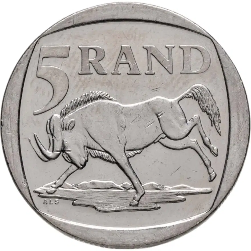 ЮАР 5 рандов (рэндов, rand) 1999
