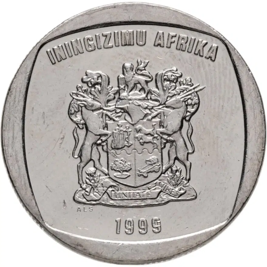 ЮАР 5 рандов (рэндов, rand) 1999, реверс