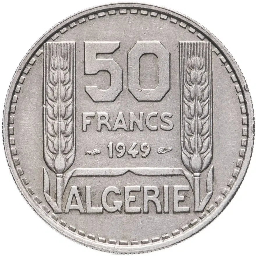 Алжир 50 франков (francs) 1949, аверс