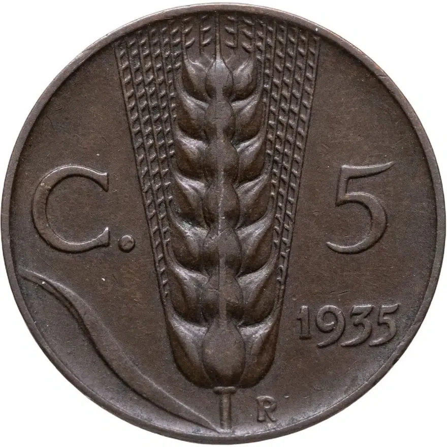 Италия 5 чентезимо (centesimi) 1935, аверс