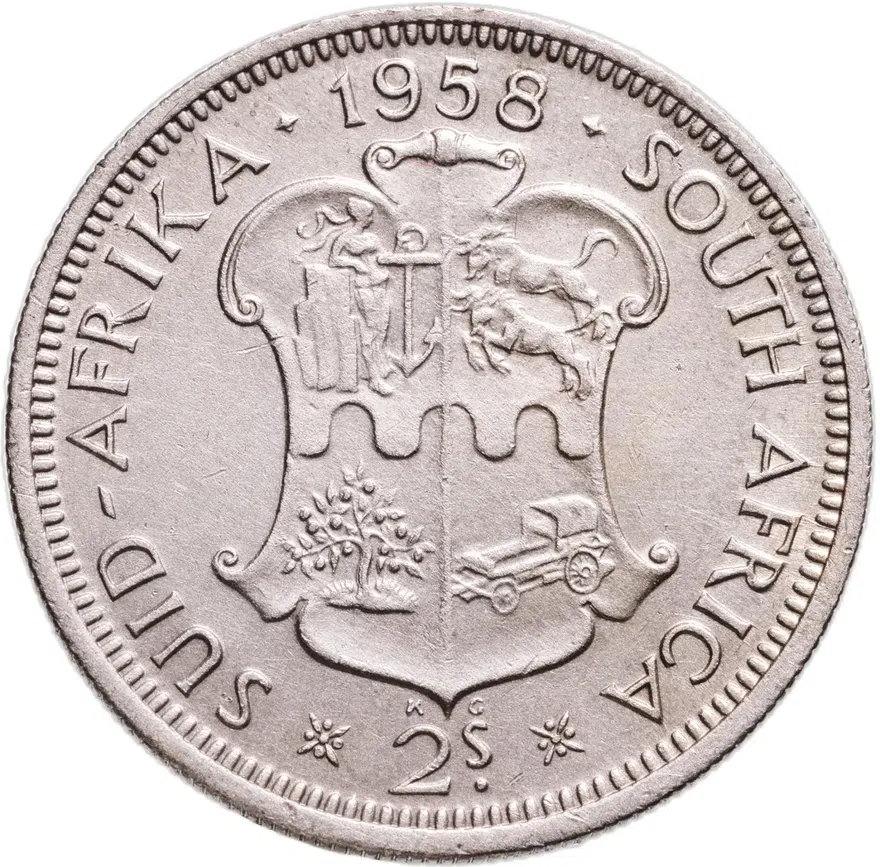 ЮАР 2 шиллинга (флорин, shillings) 1958