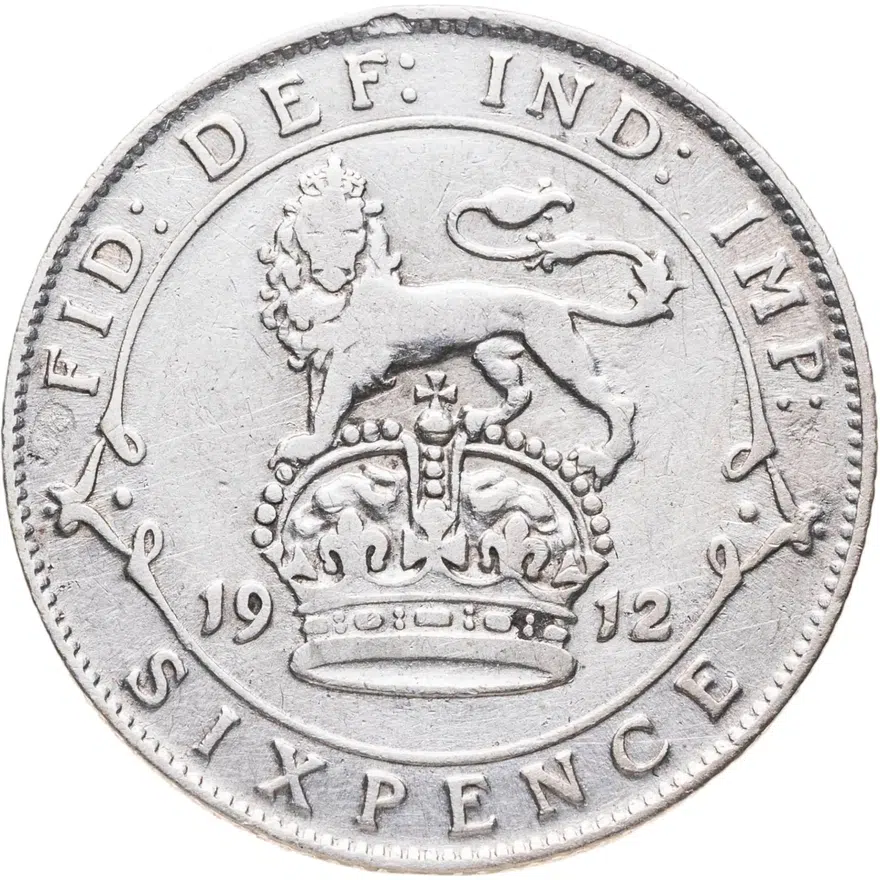 Великобритания 6 пенсов (pence) 1912, аверс