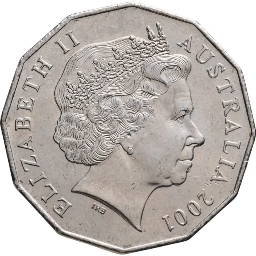 Австралия 50 центов (cents) 2001  Столетие Федерации - Тасмания, реверс