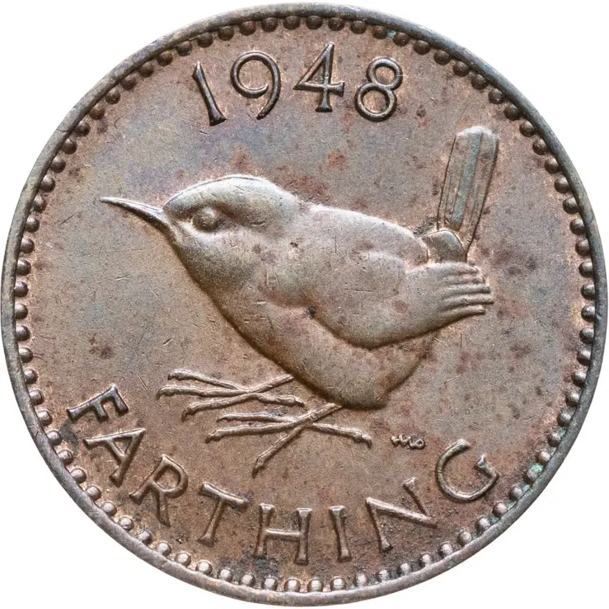 Великобритания 1 фартинг (farthing) 1948, аверс