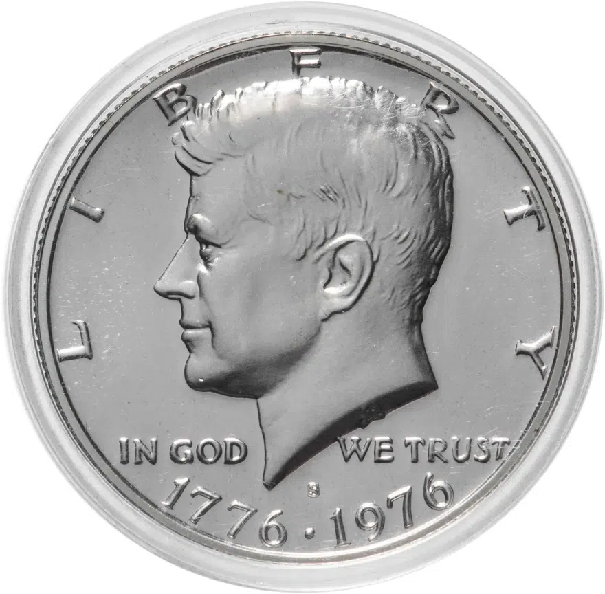 США 50 центов (1/2 доллара, half dollar) 1976 S 200 лет независимости США знак монетного двора "S" - Сан-Франциско, аверс