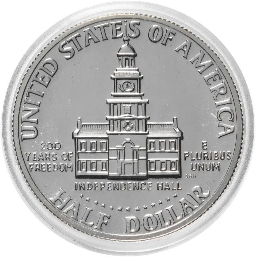 США 50 центов (1/2 доллара, half dollar) 1976 S 200 лет независимости США знак монетного двора "S" - Сан-Франциско, реверс