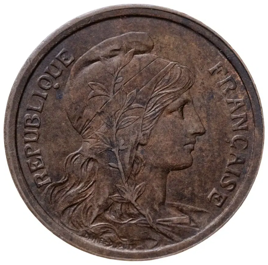 Франция 2 сантима (centimes) 1912, реверс