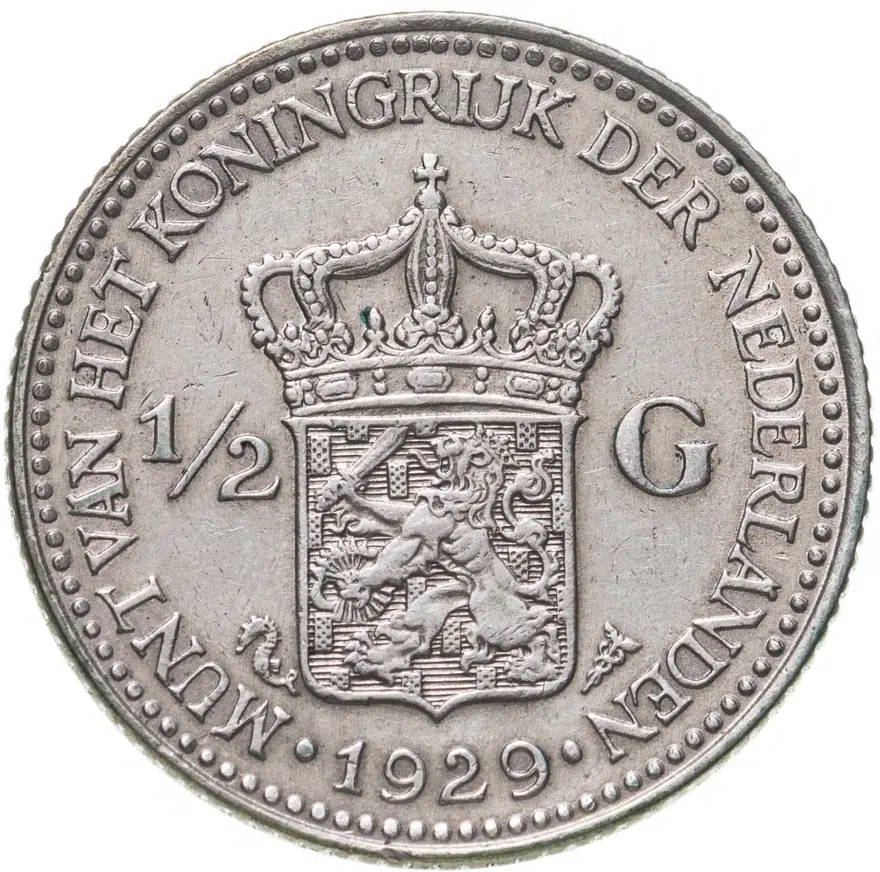 Нидерланды 1/2 гульдена (gulden) 1929