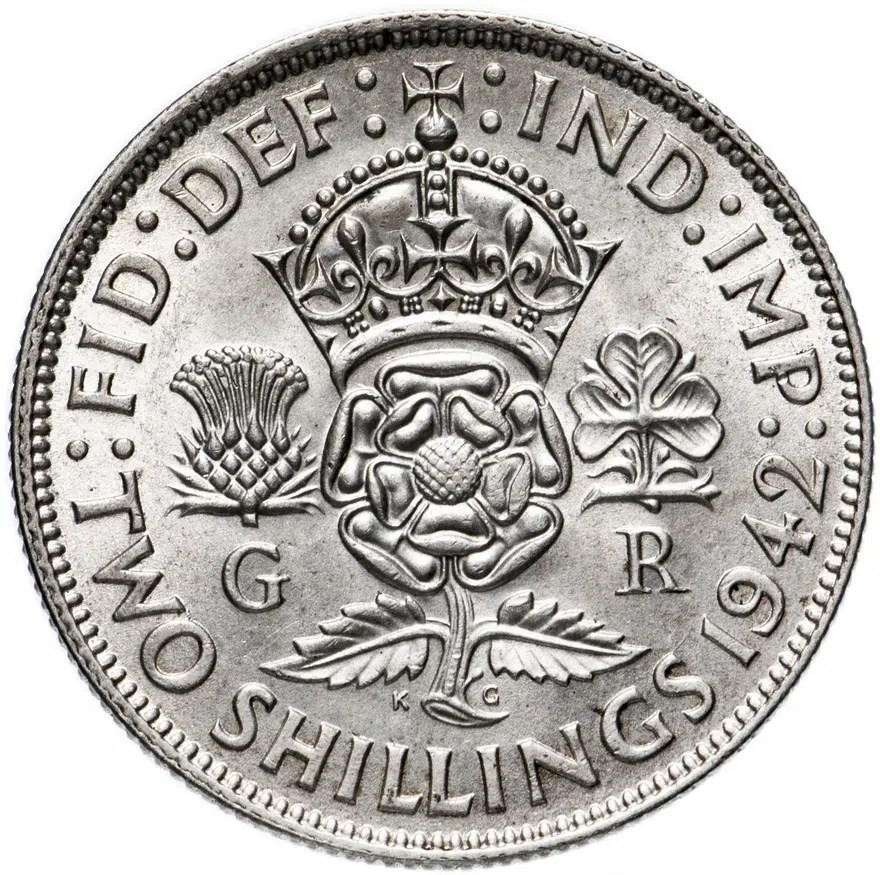 Великобритания 2 шиллинга (флорин, shillings) 1942