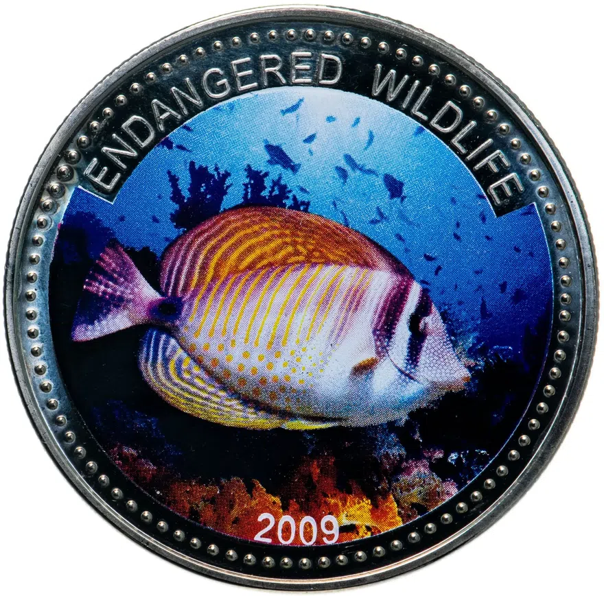 Палау 1 доллар (dollar) 2009 "Подводный мир - Вымирающие виды"