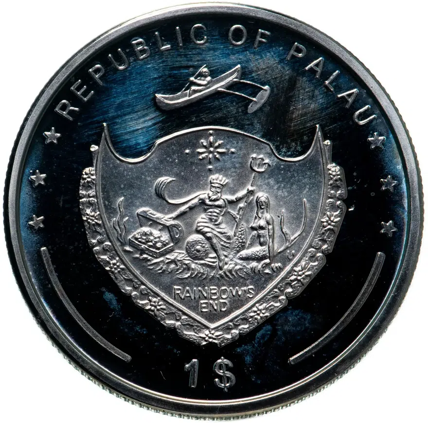 Палау 1 доллар (dollar) 2009 "Подводный мир - Вымирающие виды", реверс