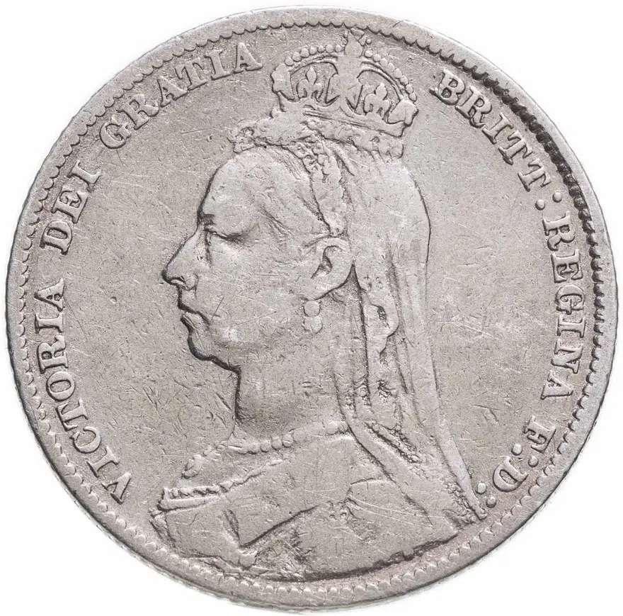 Великобритания 1 шиллинг (shilling) 1890, реверс