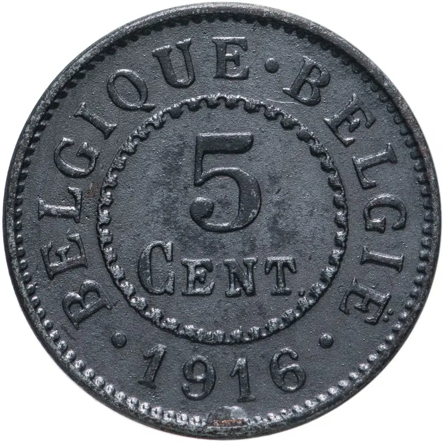 Бельгия 5 сантимов (centimes) 1916