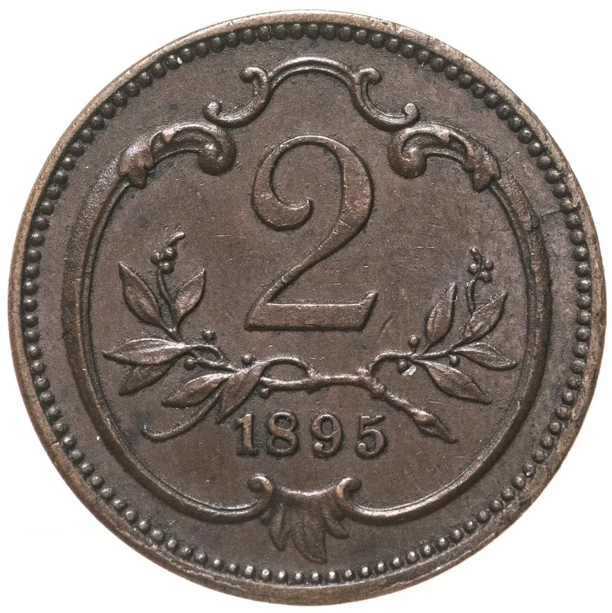 Австрия 2 геллера (heller) 1895