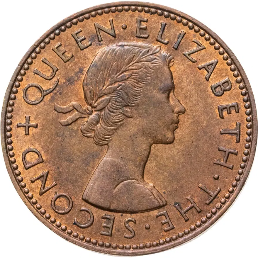 Новая Зеландия 1/2 пенни (penny) 1962, реверс