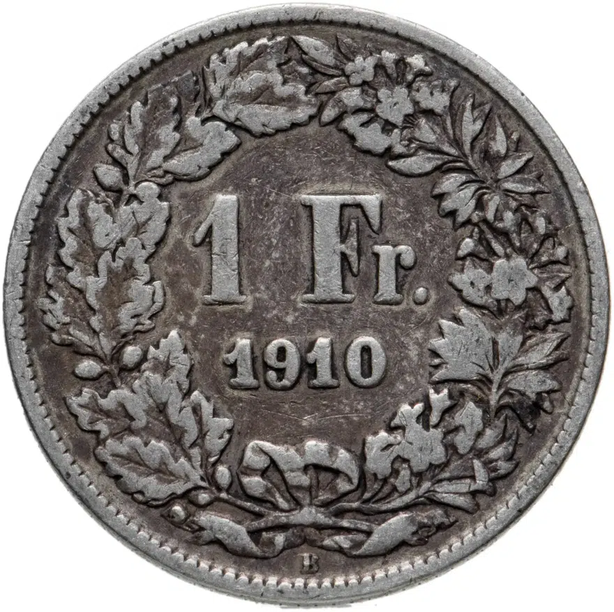 Швейцария 1 франк (franc) 1910