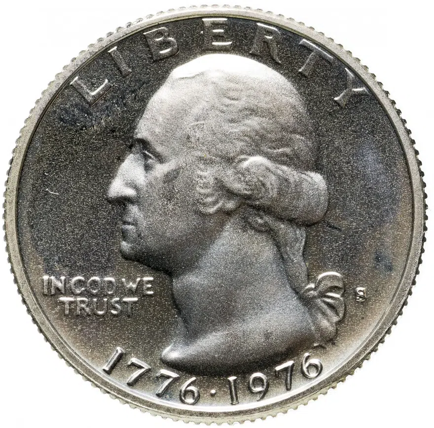 США 25 центов (квотер, 1/4 доллара, quarter dollar) 1976 S 200 лет независимости США (барабанщик) знак монетного двора "S" - Сан-Франциско, реверс