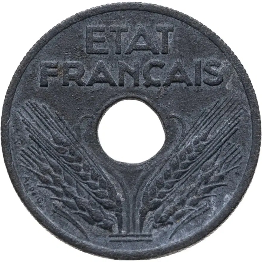 Франция 10 сантимов (centimes) 1943  ÉTAT FRANÇAIS, аверс