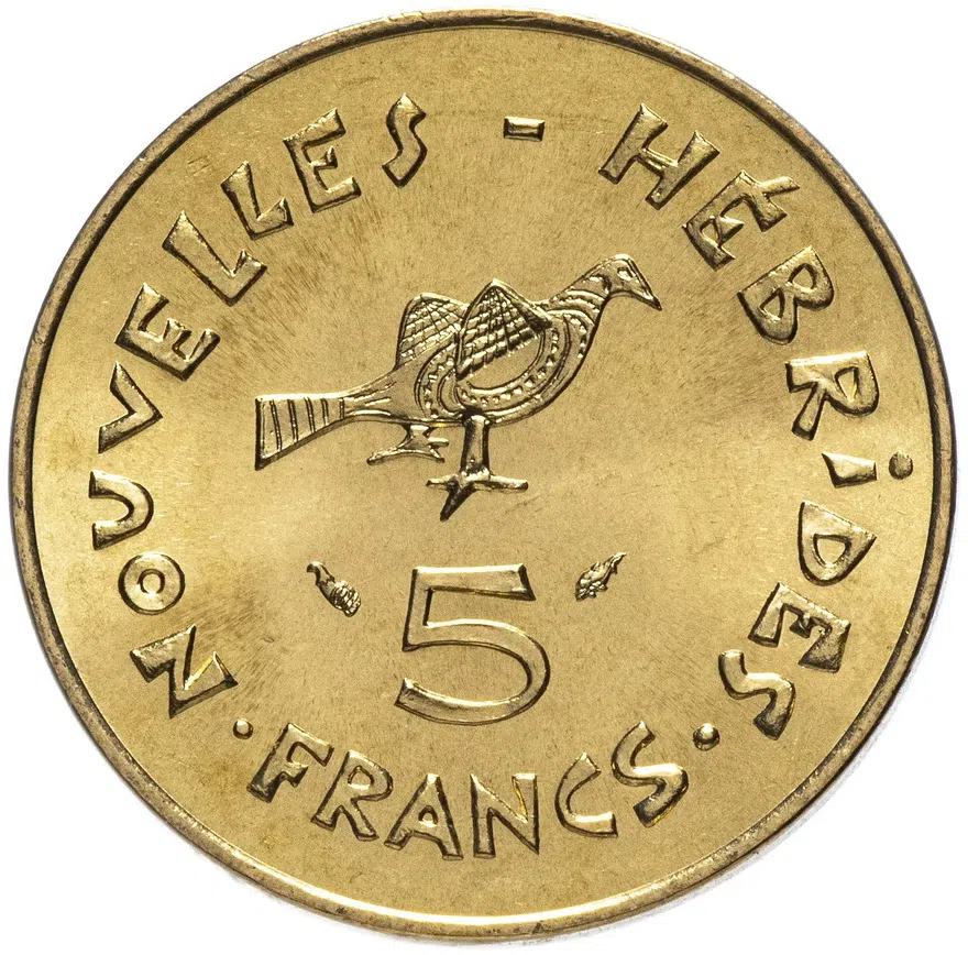 Новые Гебриды 5 франков (francs) 1979