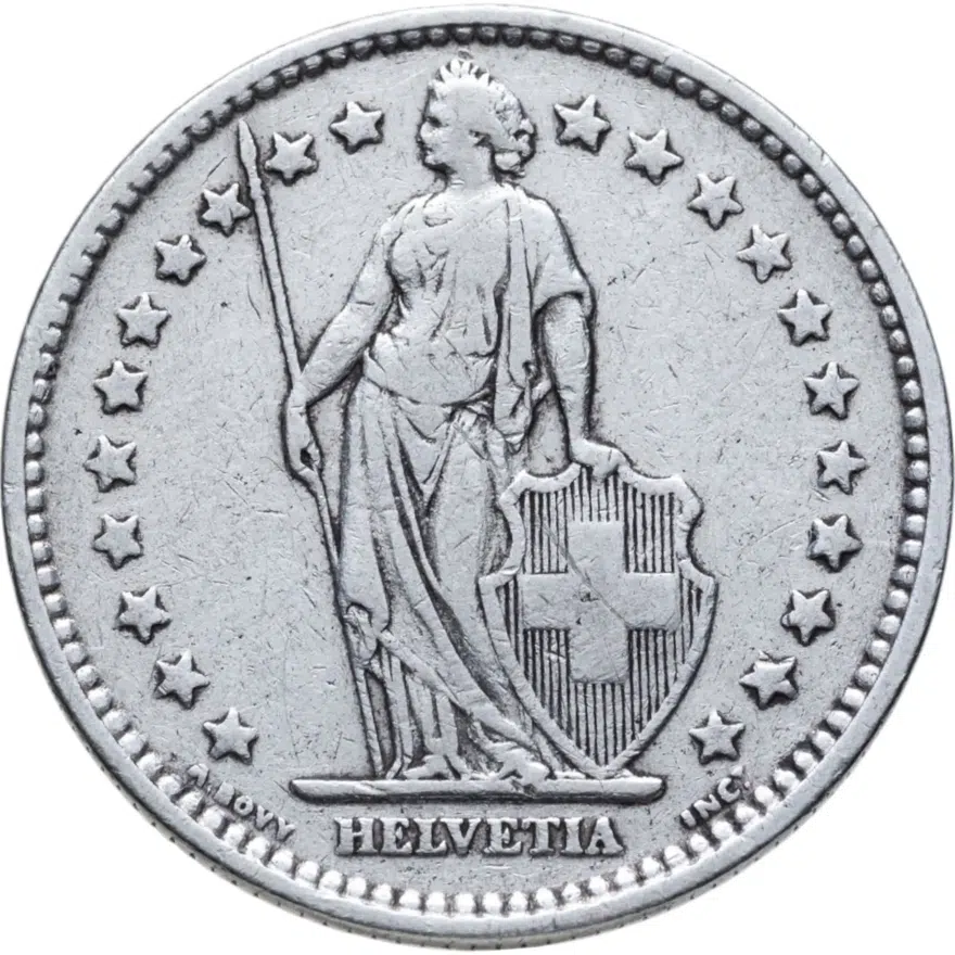 Швейцария 2 франка (francs) 1909