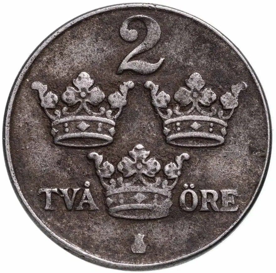 Швеция 2 эре (ore) 1943, реверс