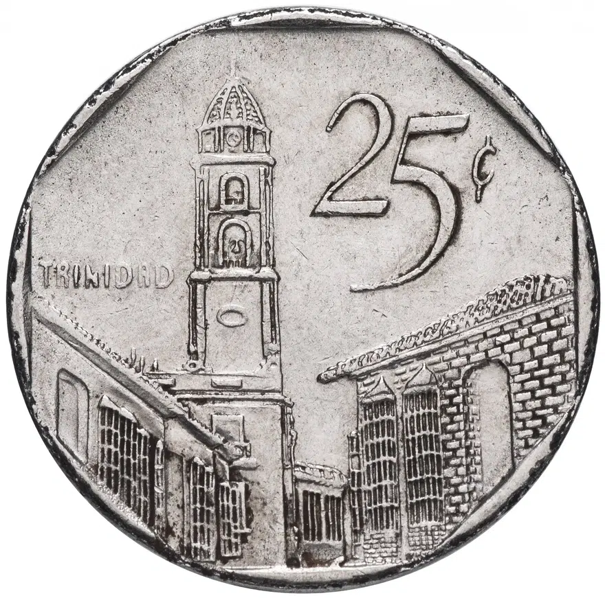 Куба 25 сентаво (centavos) 1994-2008, реверс
