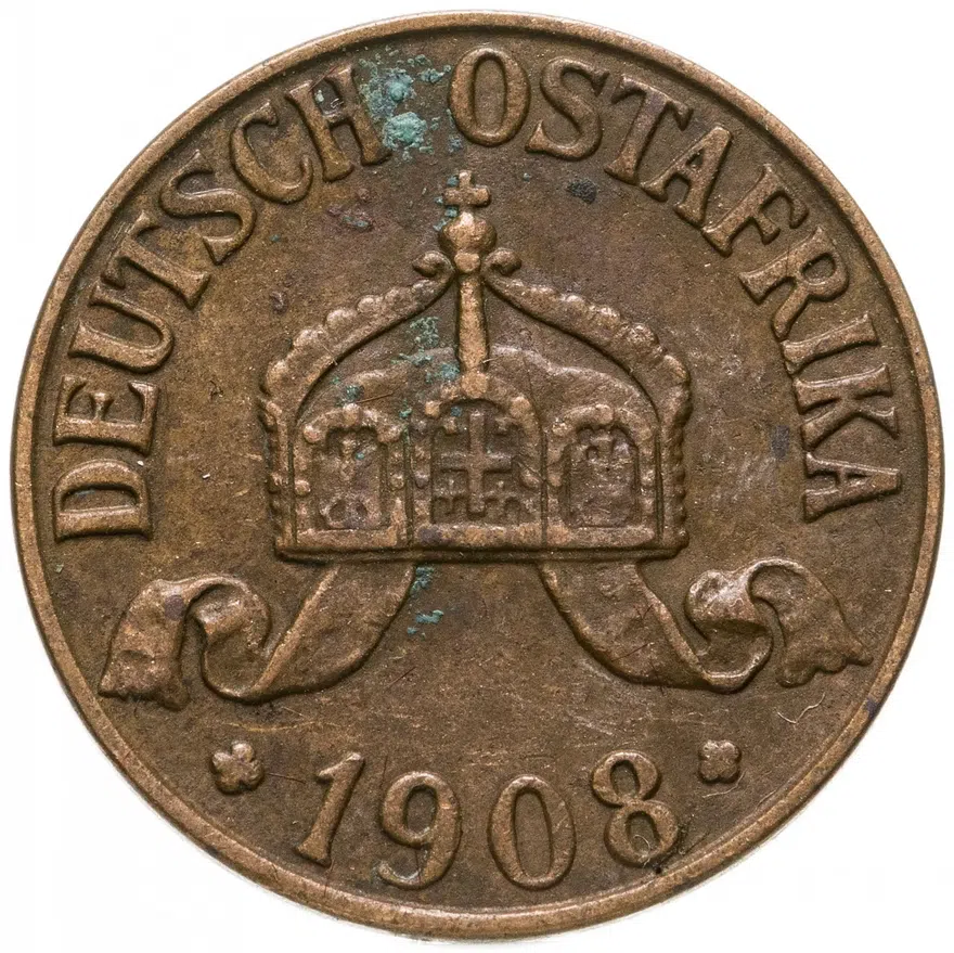 Германская Восточная Африка 1 геллер 1908 "J"