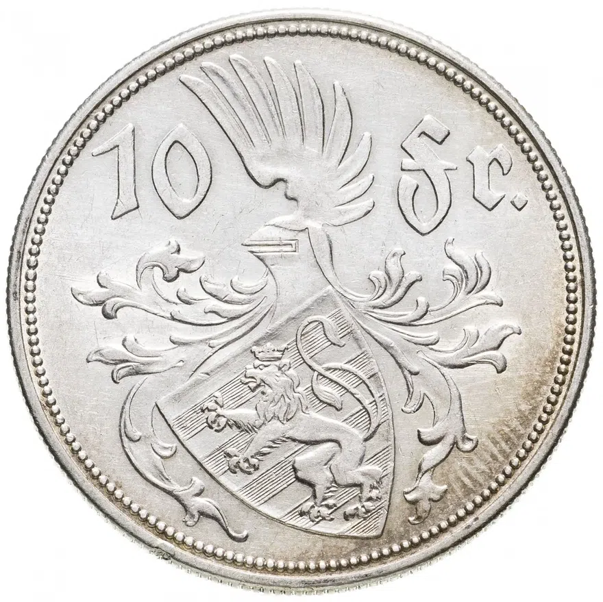 Люксембург 10 франков (francs) 1929, реверс
