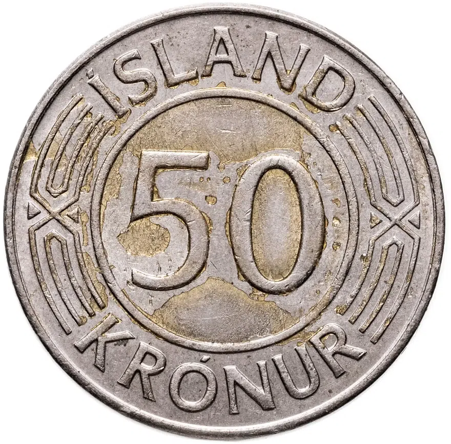 Исландия 50 крон (kronur) 1975, реверс