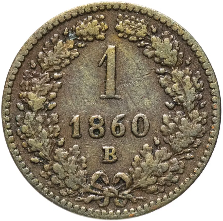 Австрия 1 крейцер 1860 "B", аверс