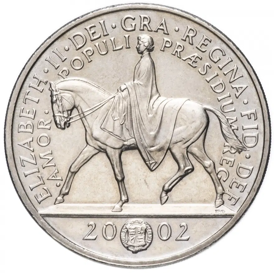 Великобритания  5 фунтов 2002 "Золотой юбилей правления Королевы Елизаветы II", аверс