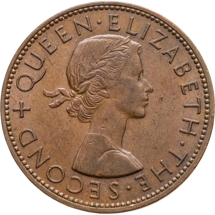 Новая Зеландия 1 пенни (penny) 1961, аверс