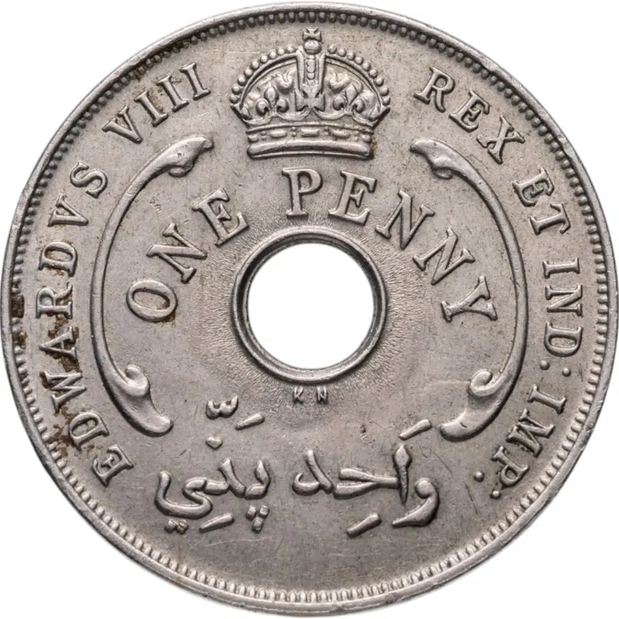 Британская Западная Африка 1 пенни (penny) 1936, реверс