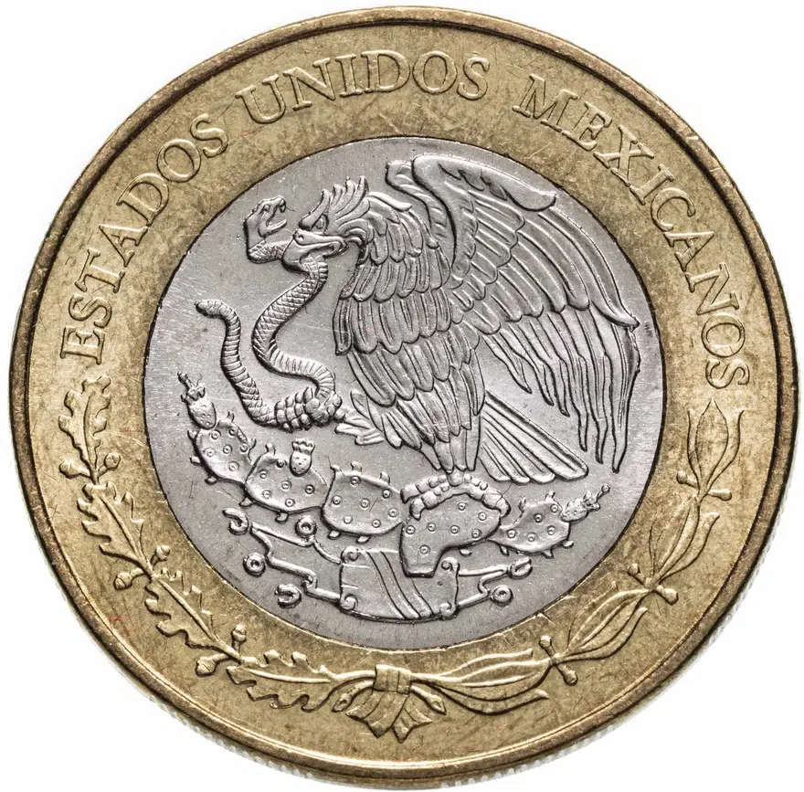 Мексика 20 песо (pesos) 2017 "100 лет конституции", реверс