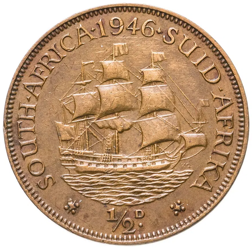 ЮАР  1/2 пенни (penny) 1946