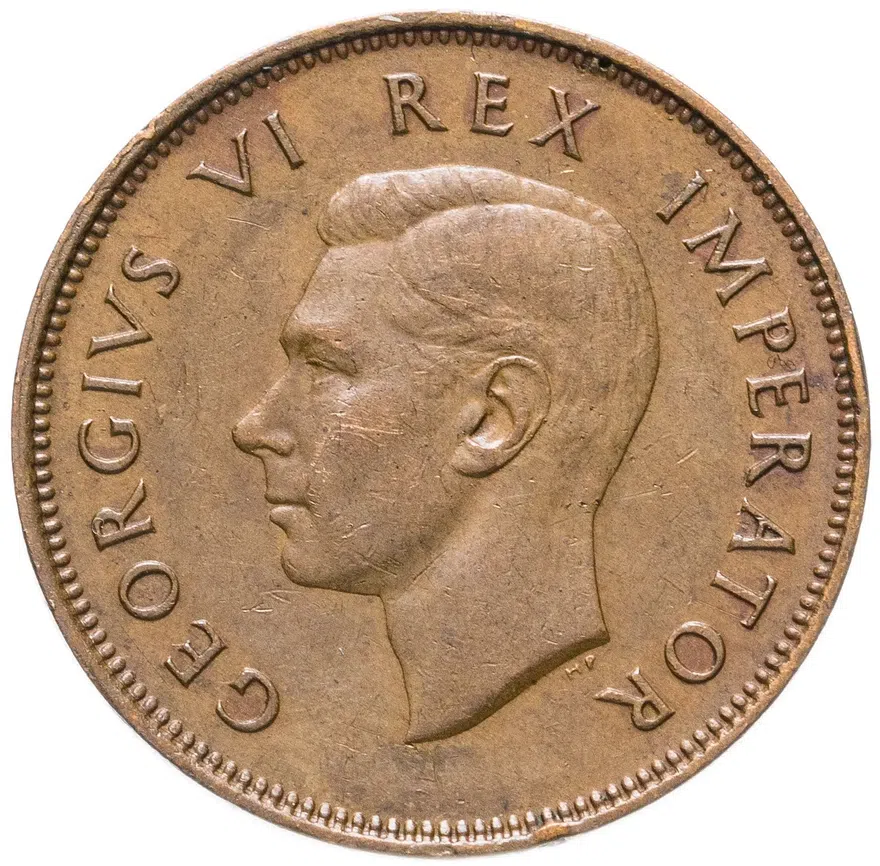 ЮАР  1/2 пенни (penny) 1946, реверс