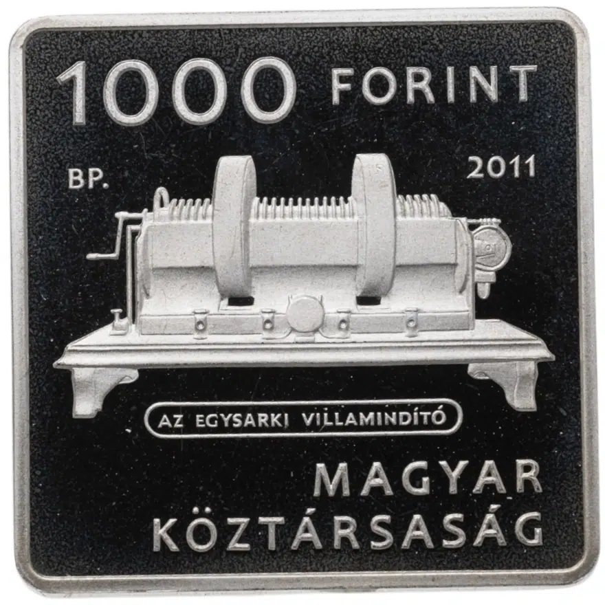 Венгрия 1000 форинтов (forint) 2011  Аньош Йедлик - изобретатель динамо-машины, реверс